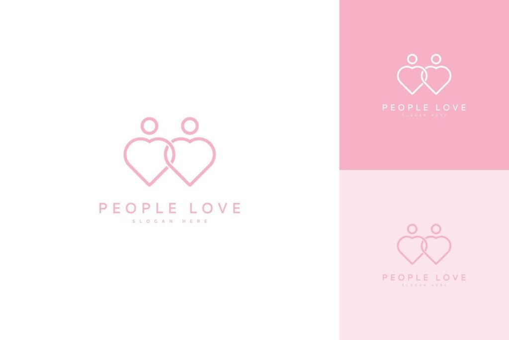 people love logo icon symbol heart design Stock Free