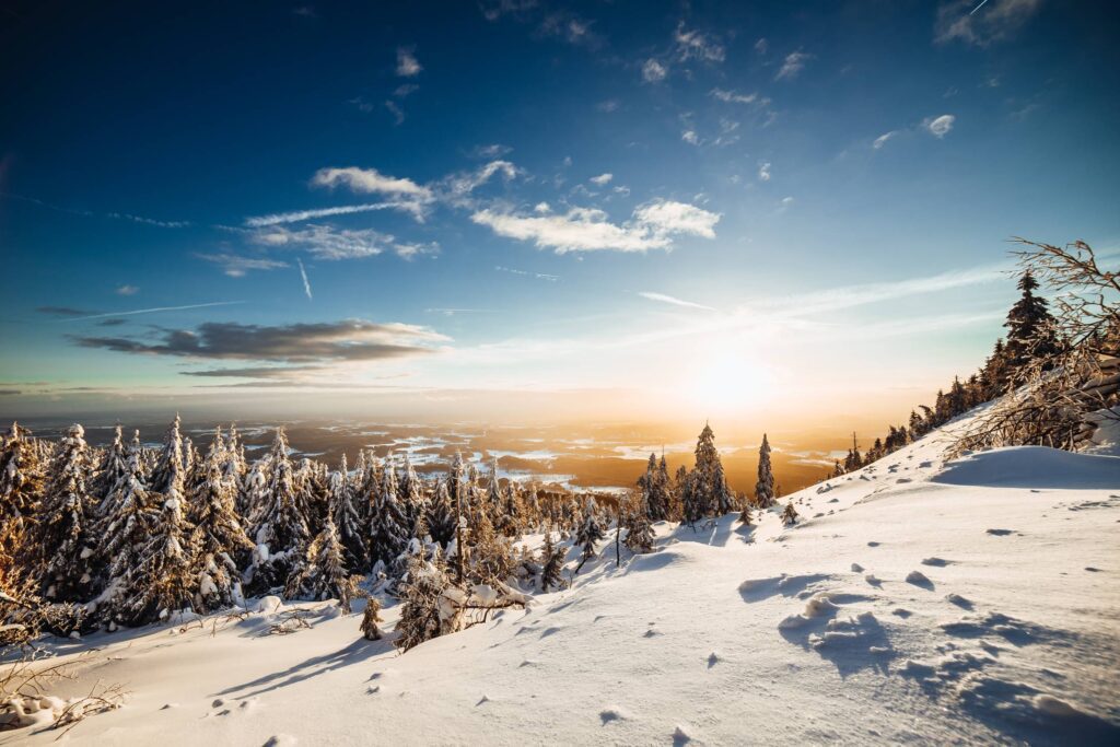 Perfect Winter Scenery in The Mountains Free Photo