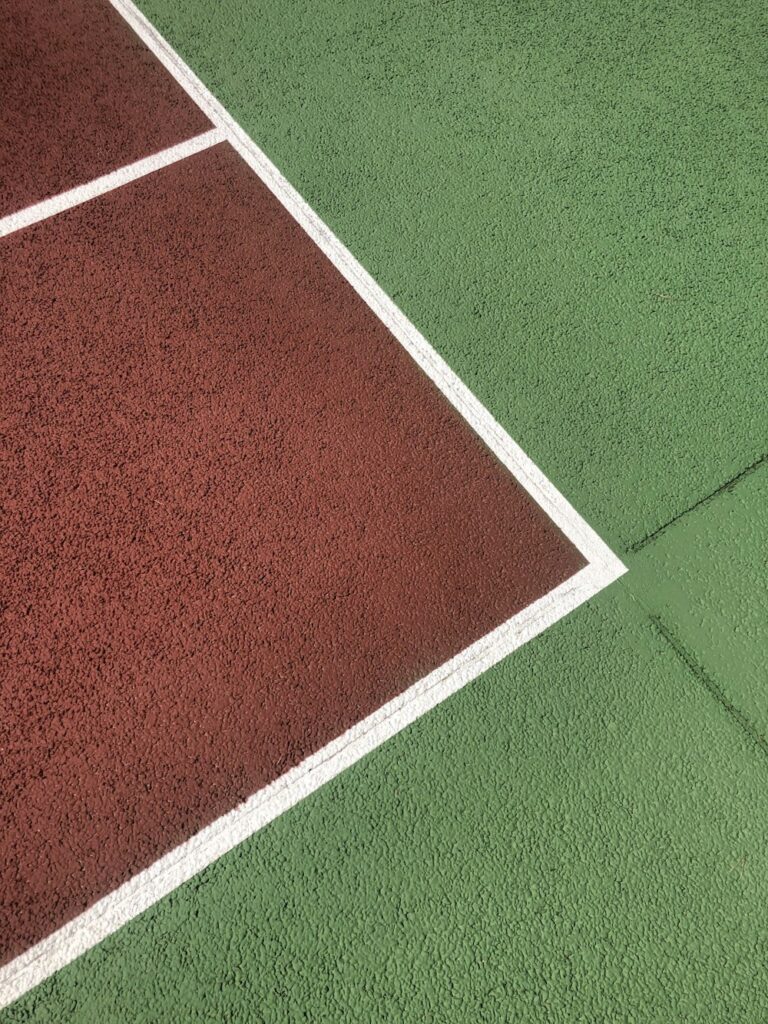 red and white basketball court