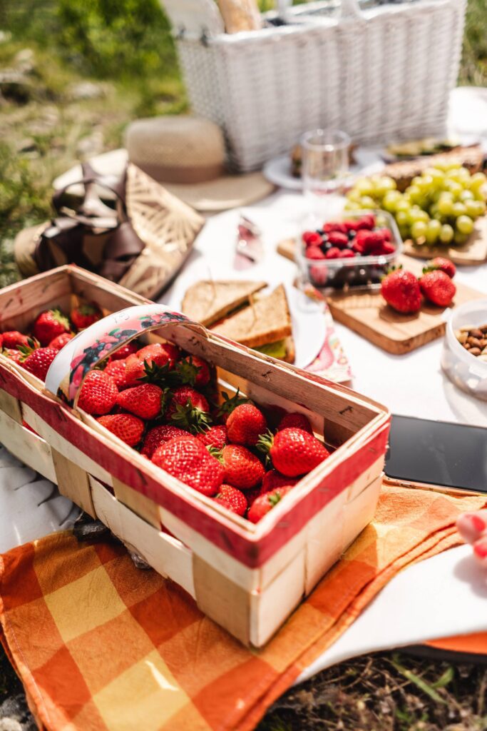 Picnic with Strawberries Free Photo