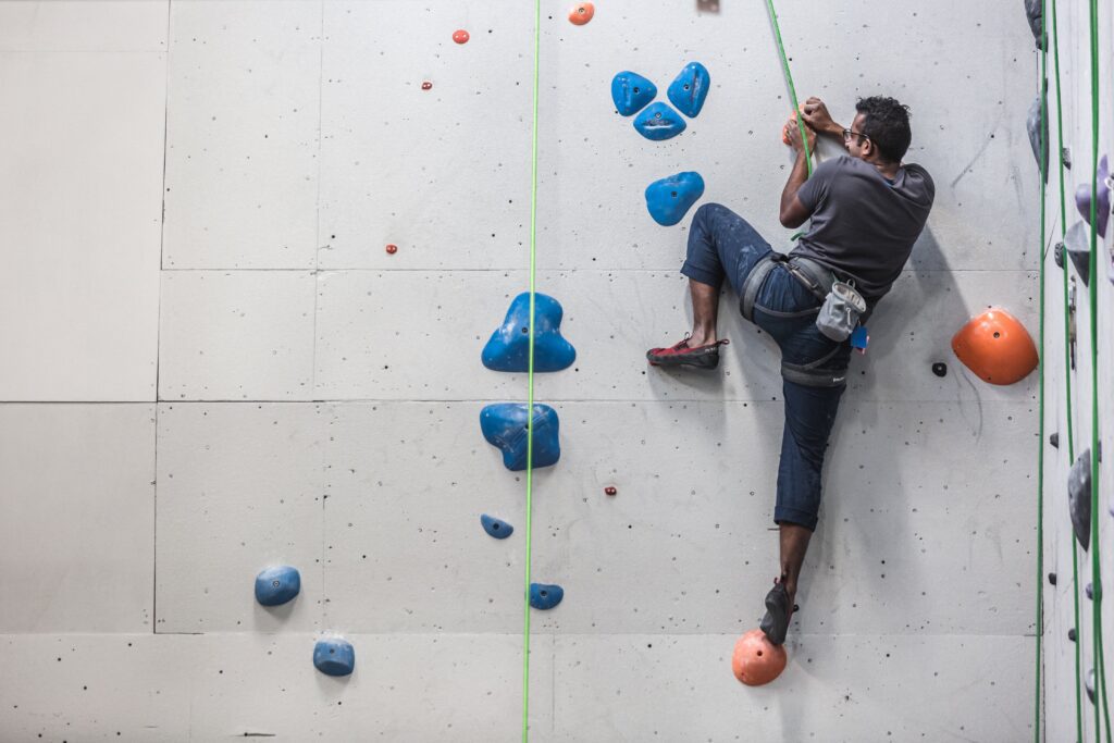 Indoor Rock Climber Free Stock HD Photo