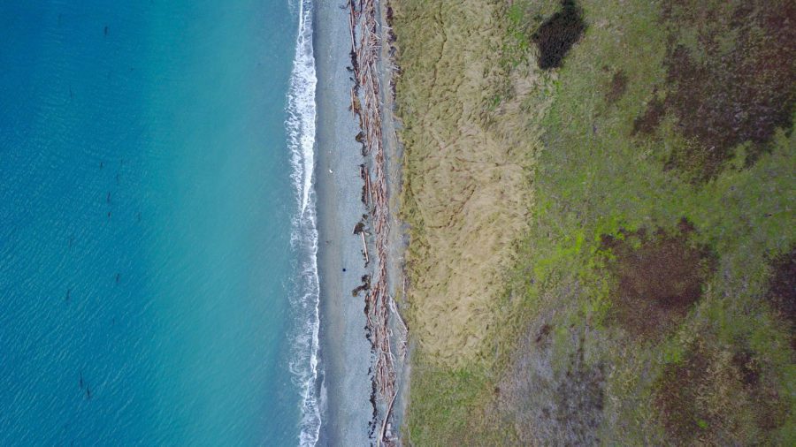 Aerial Beach Waves Free Stock HD Photo