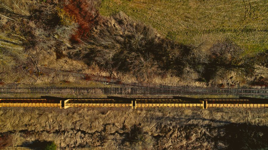 Aerial Train Tracks Free Stock HD Photo