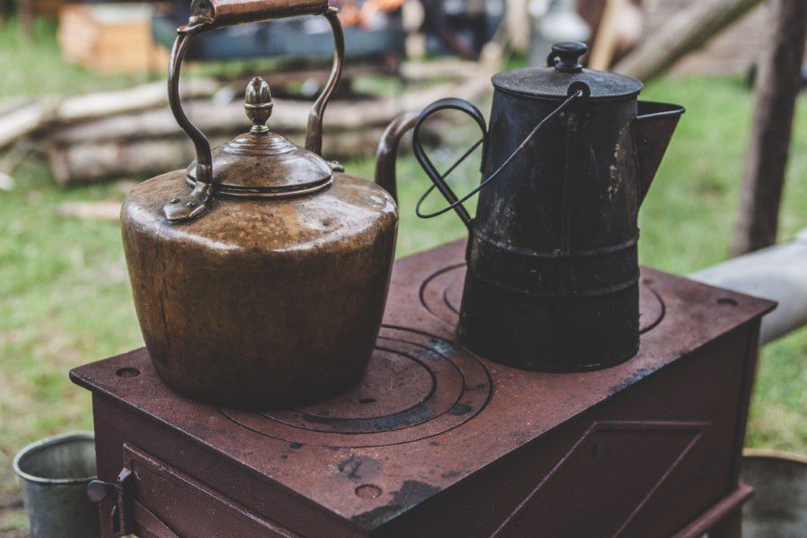 Antique Kettle Stove Free Stock HD Photo