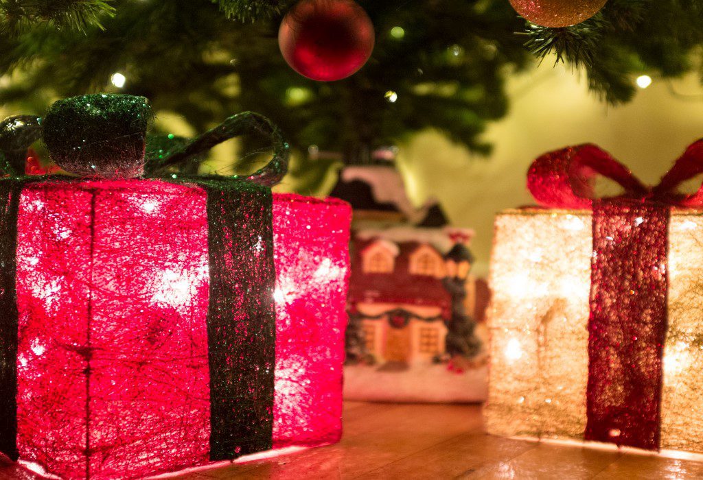 Glowing Christmas Parcel Free Stock HD Photo