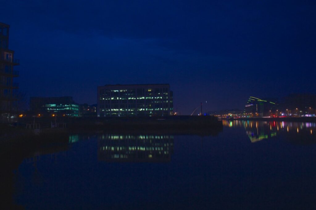 City Building Night Free Stock HD Photo