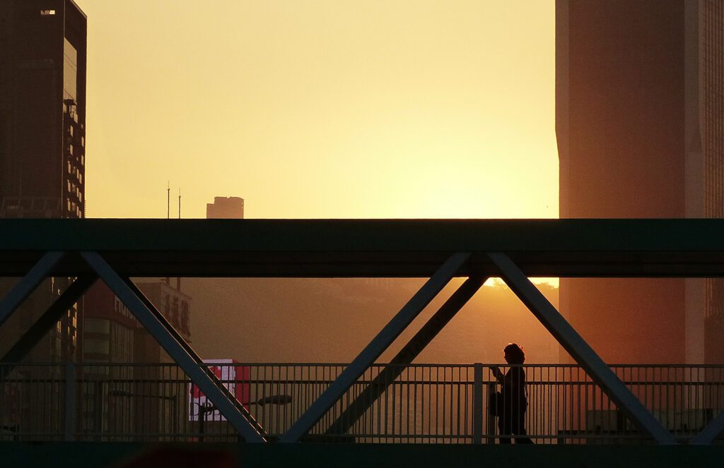 Bridge Silhouette City Free Stock HD Photo