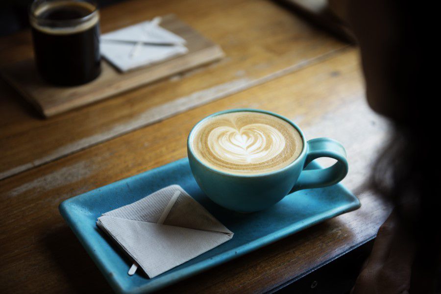 Coffee Cappuccino Blue Cup Free Stock HD Photo