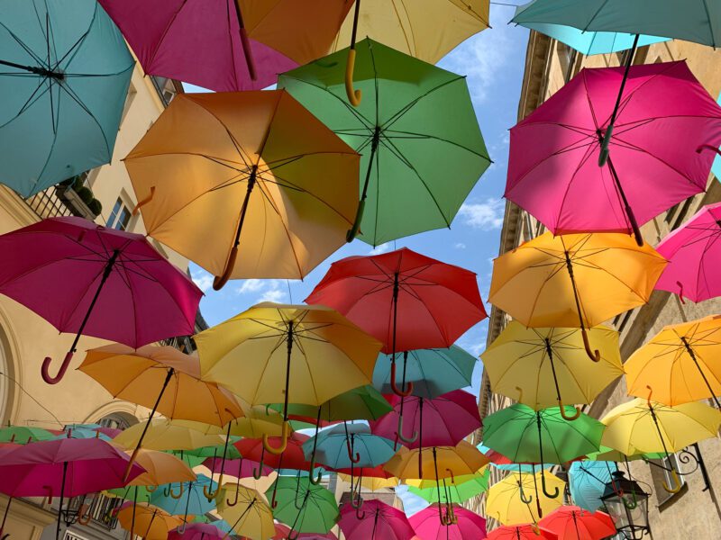 Colored Umbrellas Street Free Stock HD Photo