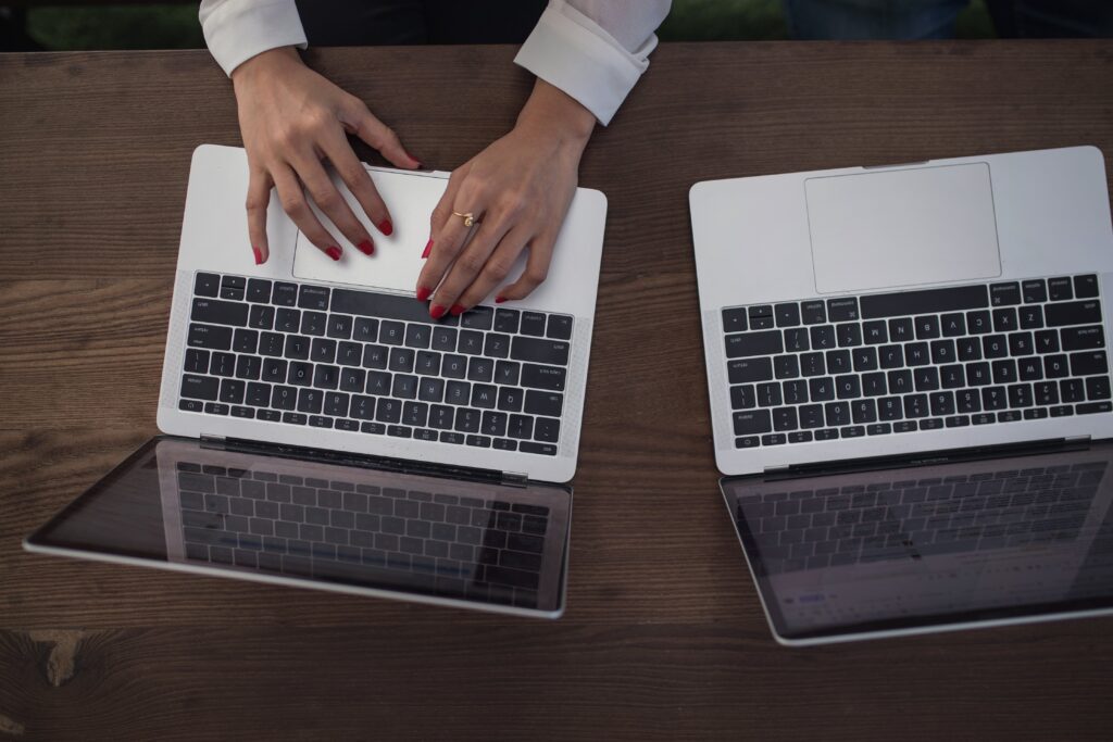 Woman Typing Laptop Free Stock HD Photo