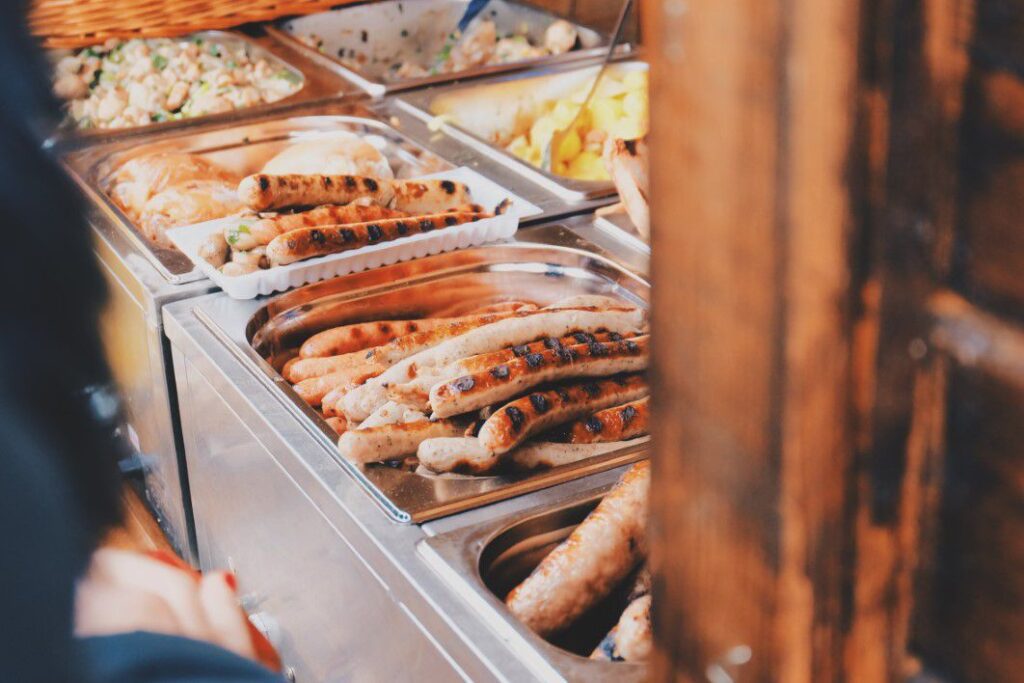 Sausages on BBQ Free Stock HD Photo