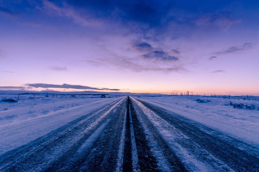 Frozen Winter Road Free Stock HD Photo