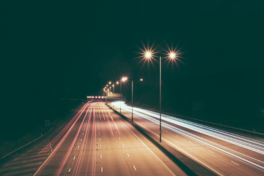 Highway Night Lights Free Stock HD Photo