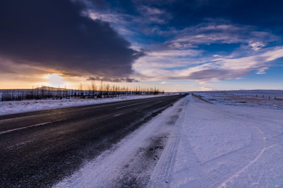 Cold Winter Road Free Stock HD Photo