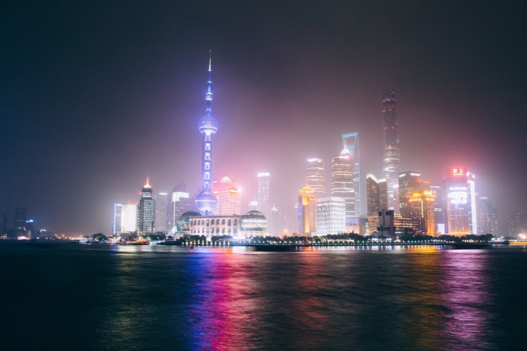 Shanghai Skyline Night Free Stock HD Photo