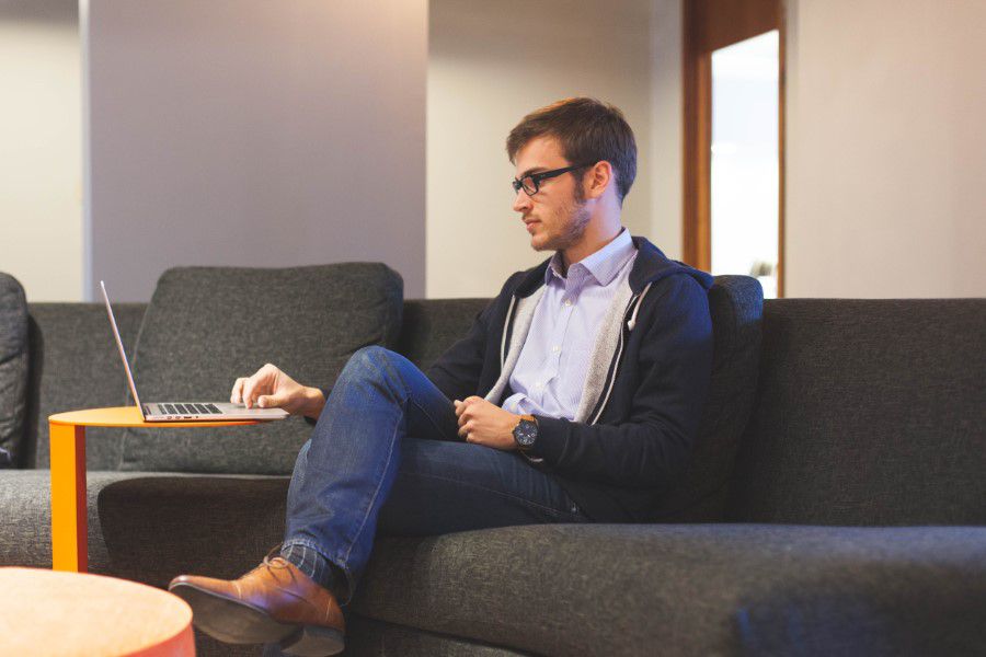 Man Working on Laptop Free Stock HD Photo