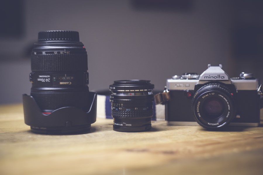 Camera Lens Collection Free Stock HD Photo