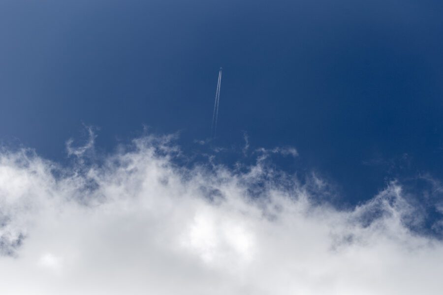 Airplane Trail Clouds Free Stock HD Photo