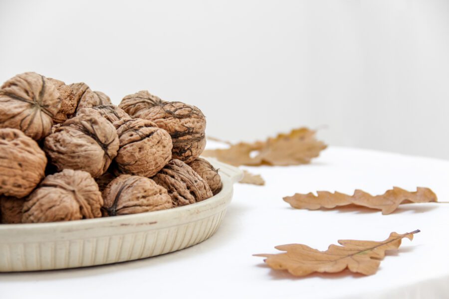 Walnuts Plate Table Free Stock HD Photo