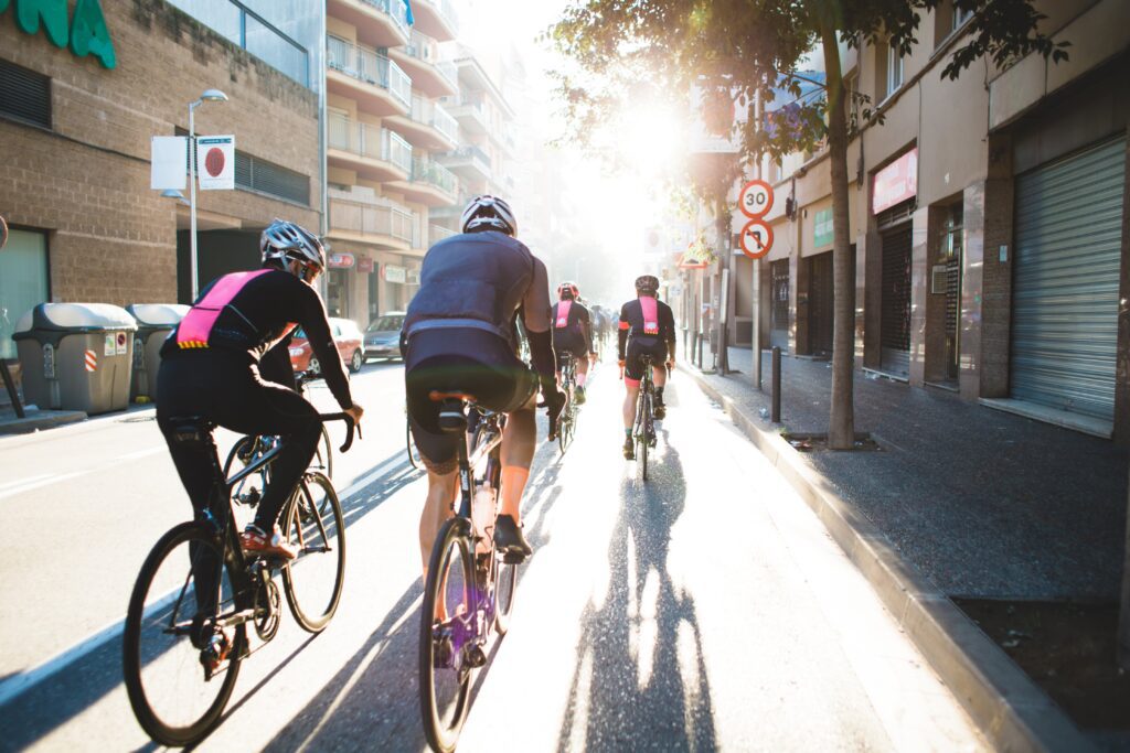 Cycling City Street Free Stock HD Photo