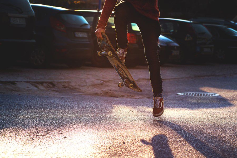 Riding a Skateboard Free Stock HD Photo