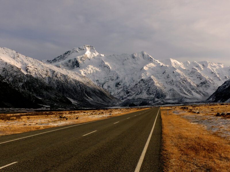 Snowy Mountains Road Free Stock HD Photo