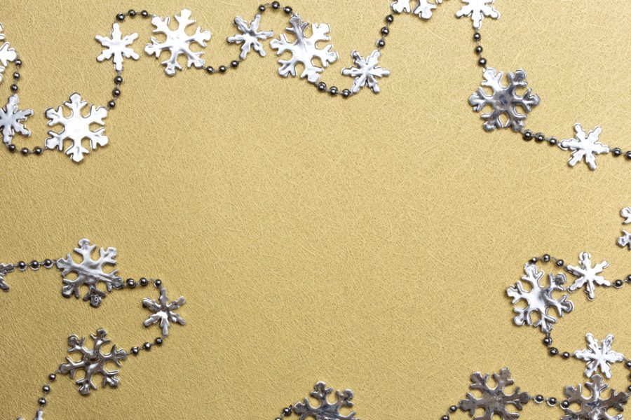 Silver Gold Snowflakes Free Stock HD Photo