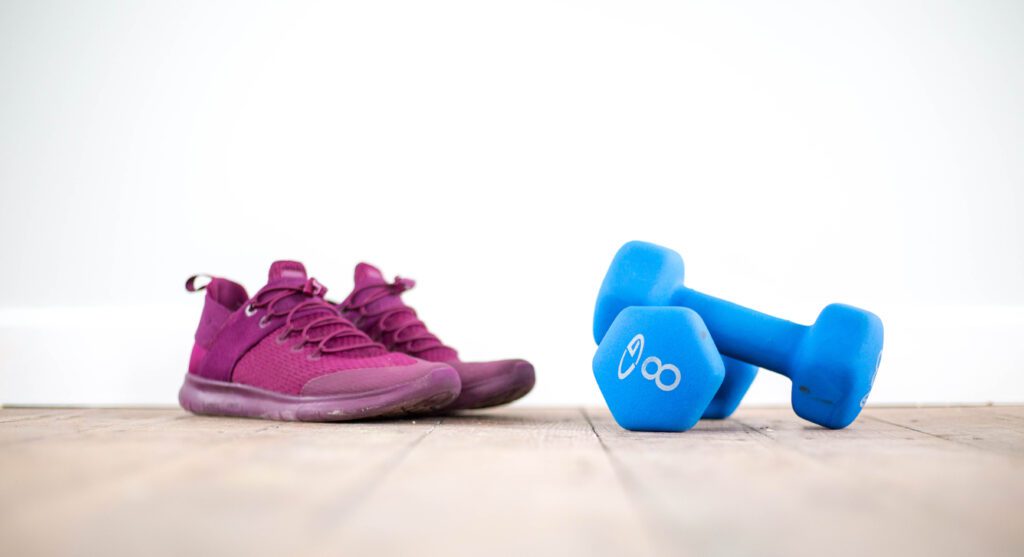 Sneakers Weights Exercise Free Stock HD Photo