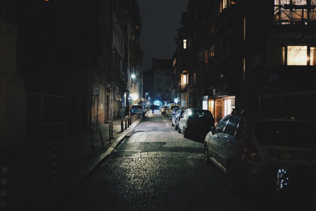 Street Lane at Night Free Stock HD Photo