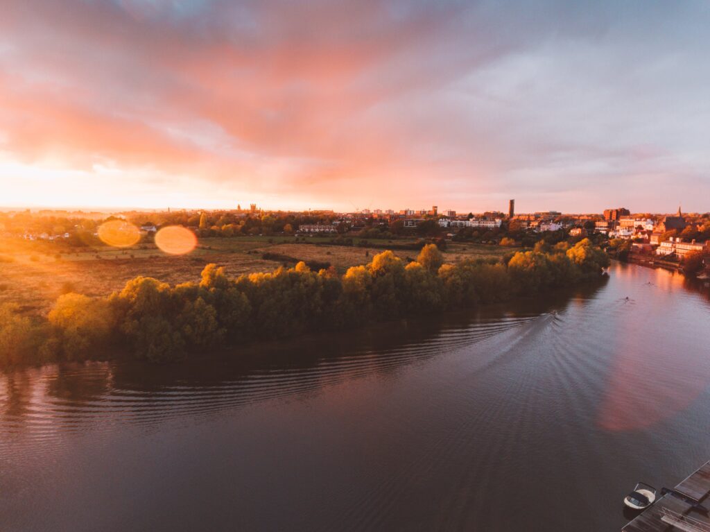 Sunset River Calm Free Stock HD Photo