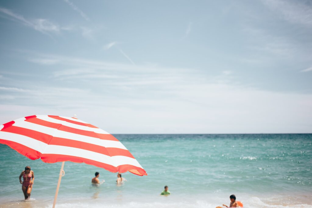 Beach People Umbrella Free Stock HD Photo