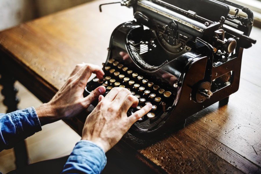 Desk & Typewriter Free Stock HD Photo