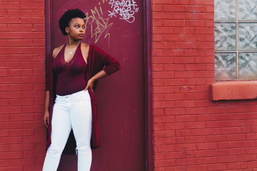 Portrait of Woman in Doorway Free Stock HD Photo