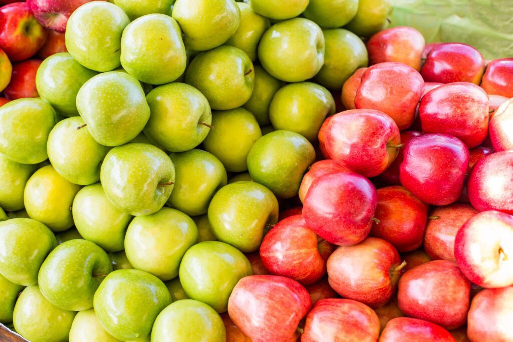 Pile of Gala and Granny Smith Apples on Market Free Photo