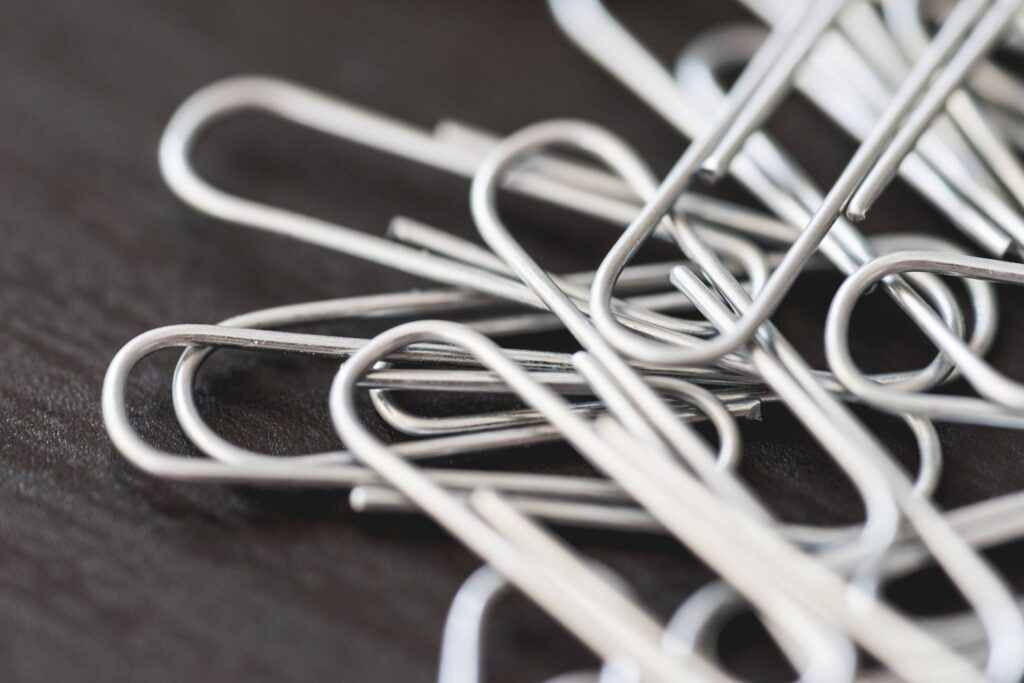 Pile of Silver Paper Clips Close Up Free Photo