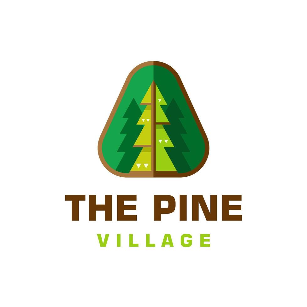 Pine tree forest nature icon logo illustration Stock Free