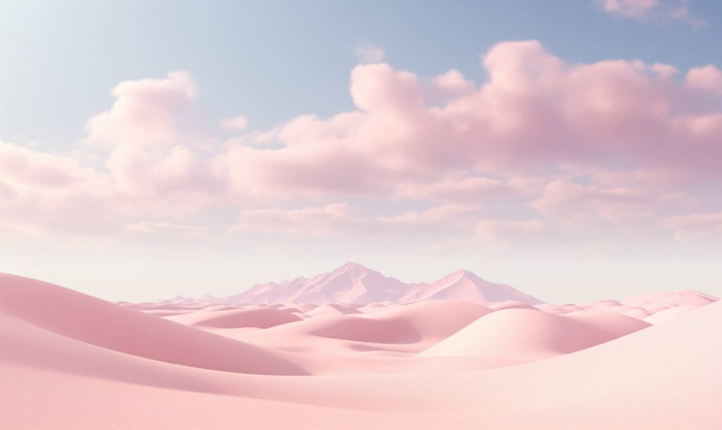 Pink Clouds over Pink Desert Dunes Stock Free