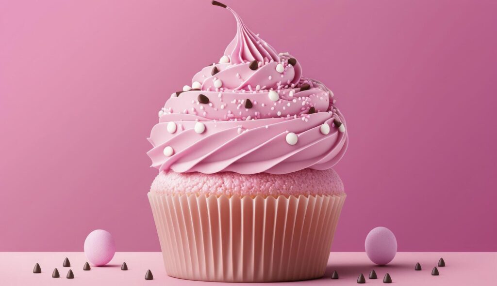 pink cupcake for Valentines Day, Stock Free