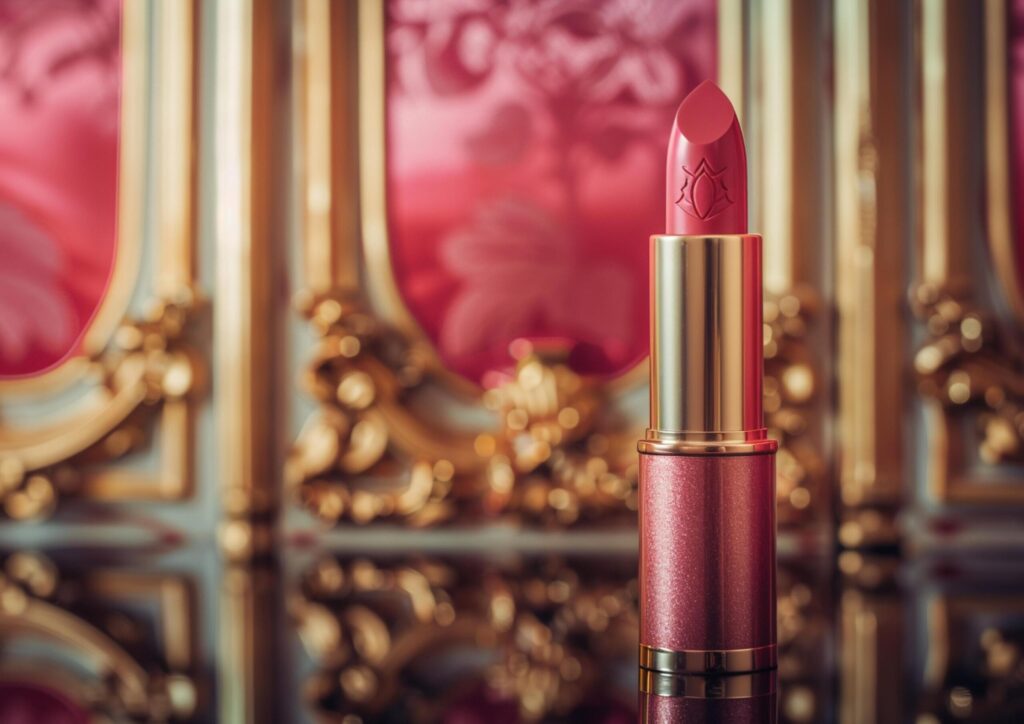 Pink lipstick on luxury background generated by AI. Free Photo