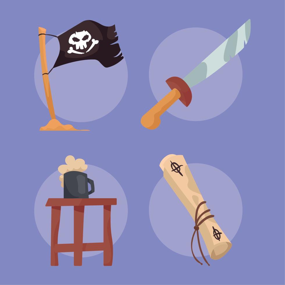 pirates four icons Stock Free