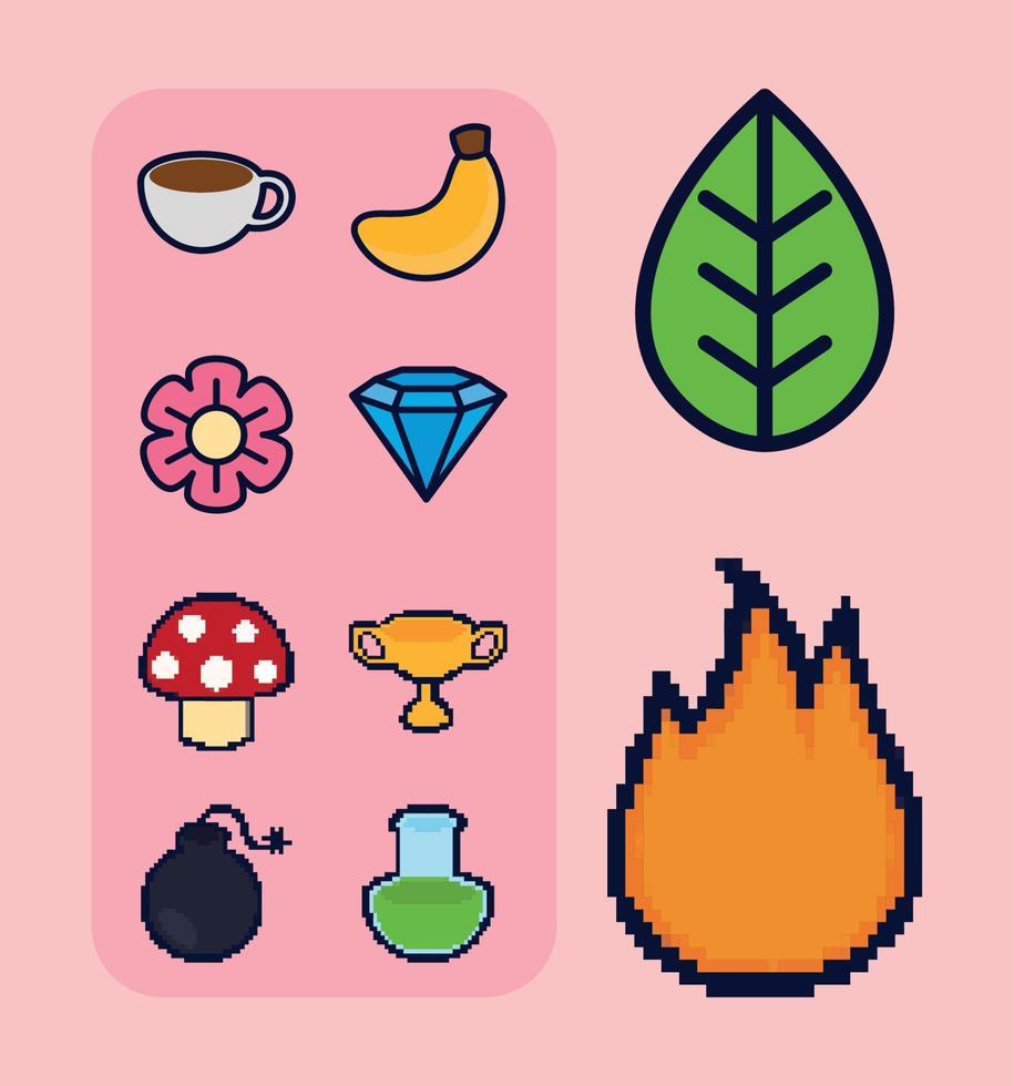 pixel art, icons Stock Free