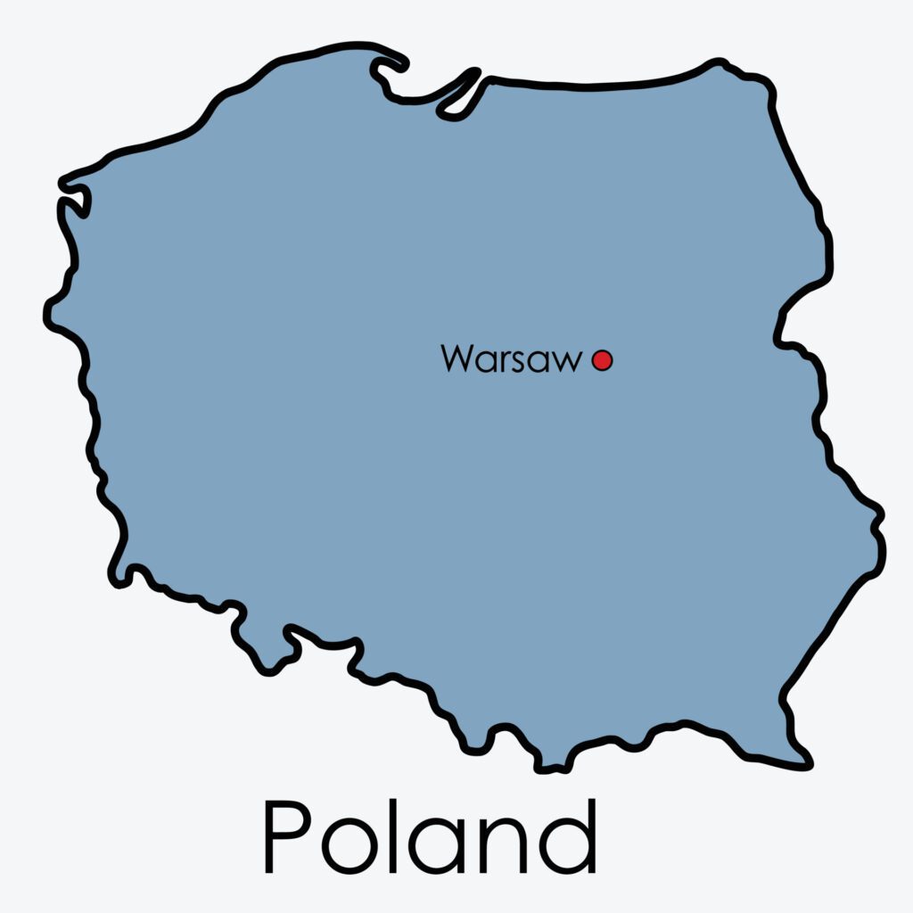 Poland map freehand drawing on white background. Free Vector