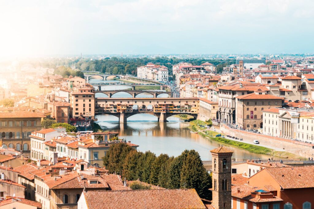 Ponte Vecchio on Arno River, Florence, Italy Free Photo