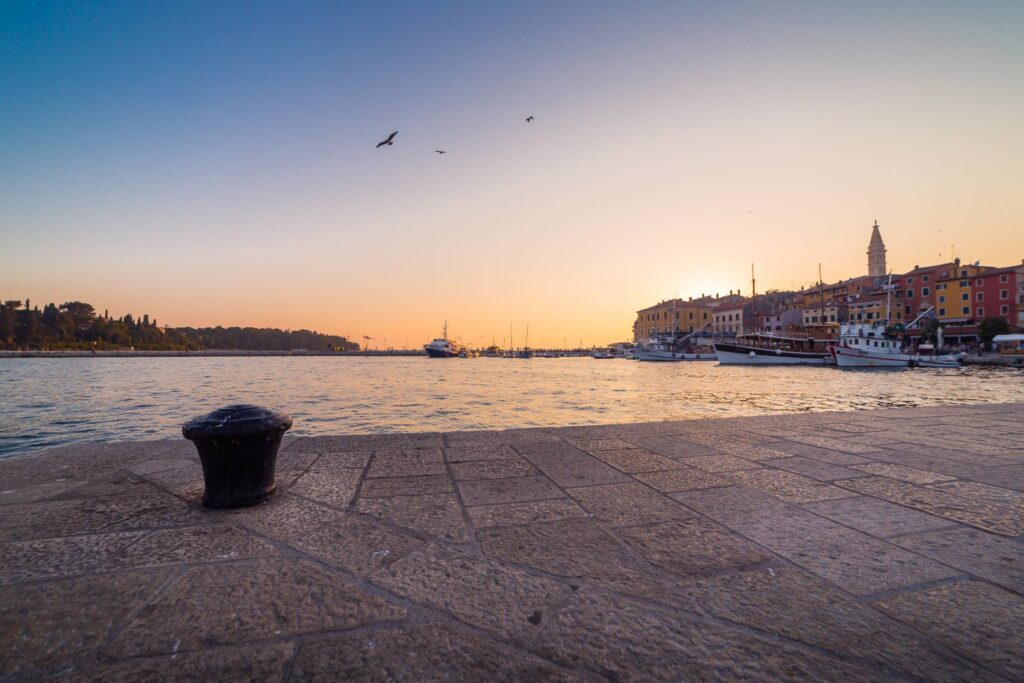 Port in Rovinj at Sunset Free Photo