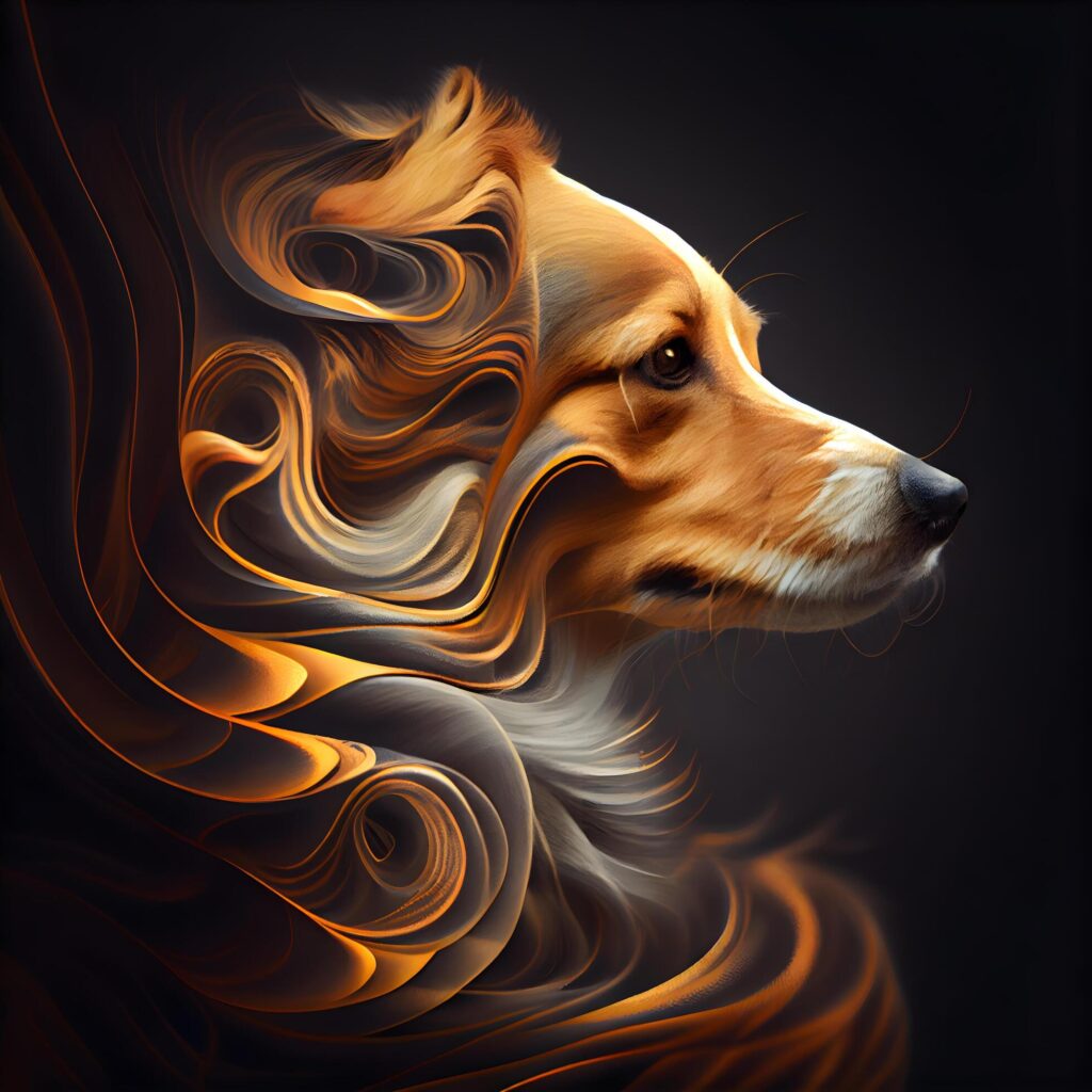 Portrait of a beautiful dog with long hair. illustration., Image Free Photo