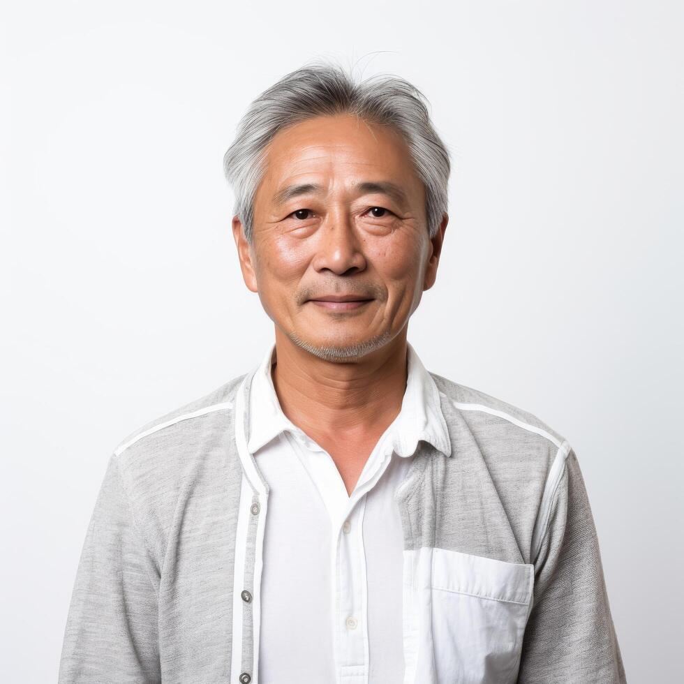 Portrait of a senior Asian man possibly for healthcare or lifestyle context Stock Free