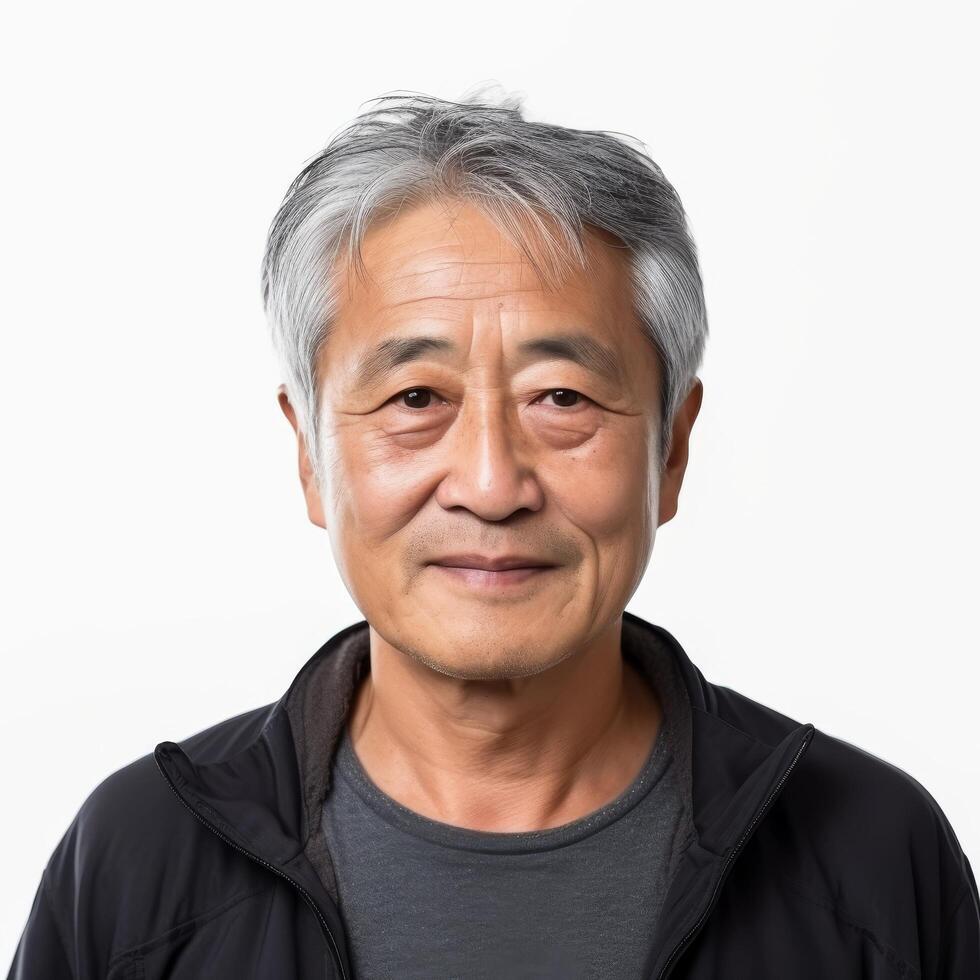 Portrait of a senior Asian man possibly for healthcare or lifestyle use Stock Free