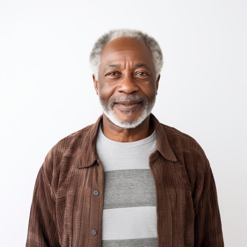 Portrait of a smiling senior African American man suitable for lifestyle or healthcare industry Stock Free