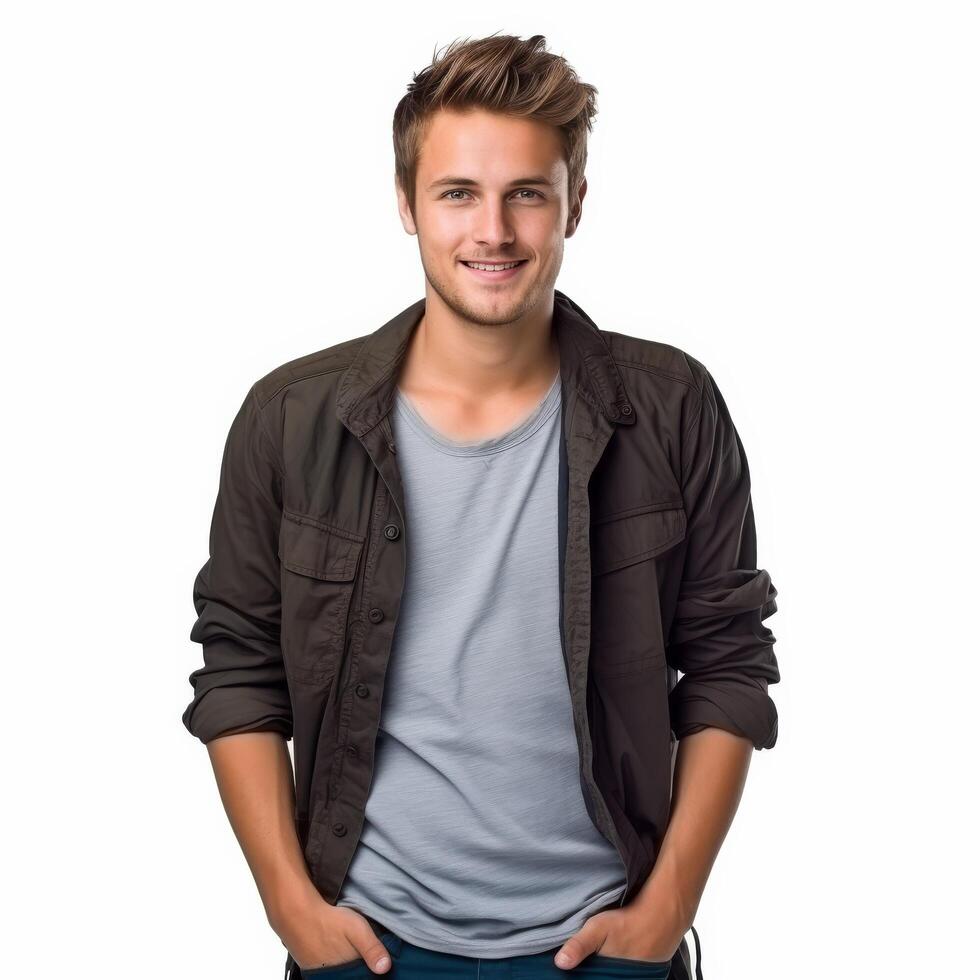 Portrait of a smiling young man suitable for fashion and lifestyle marketing Stock Free