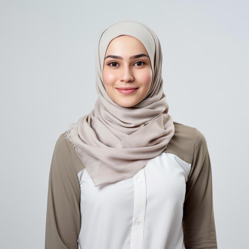 Portrait of a young woman wearing a hijab for fashion and lifestyle industry Stock Free